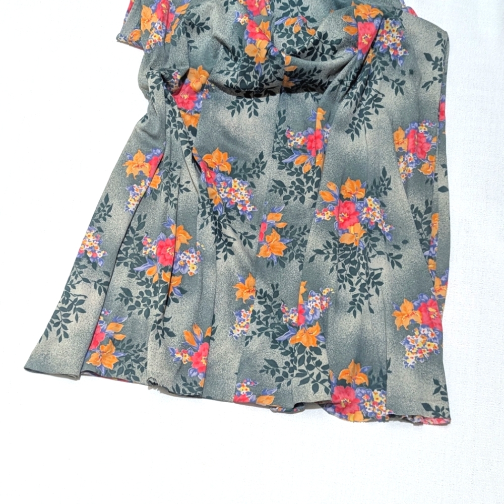 Vintage Floral Maxi Dress | Wedding | V Neck | Shabby Chic | Colorful | 90s - Picture 6 of 9